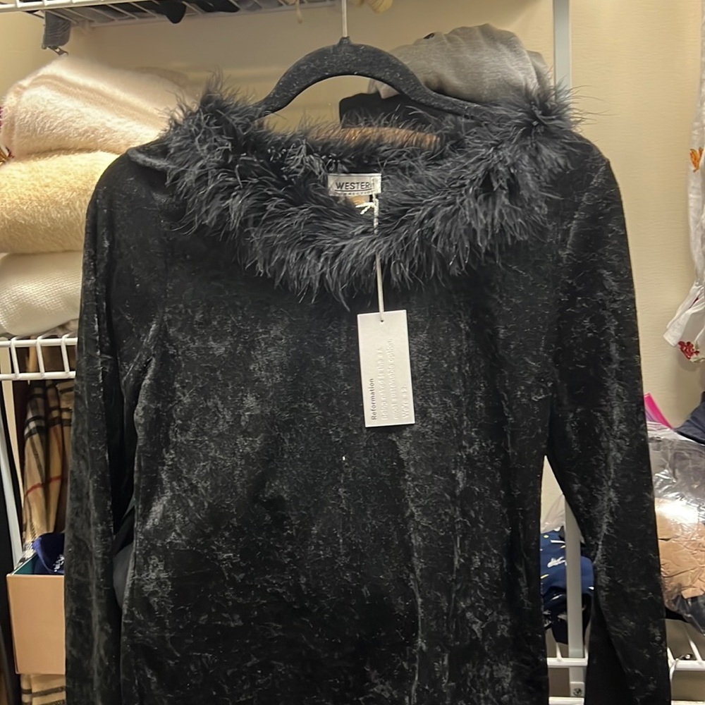 NWT Reformation Fur lined Sweater